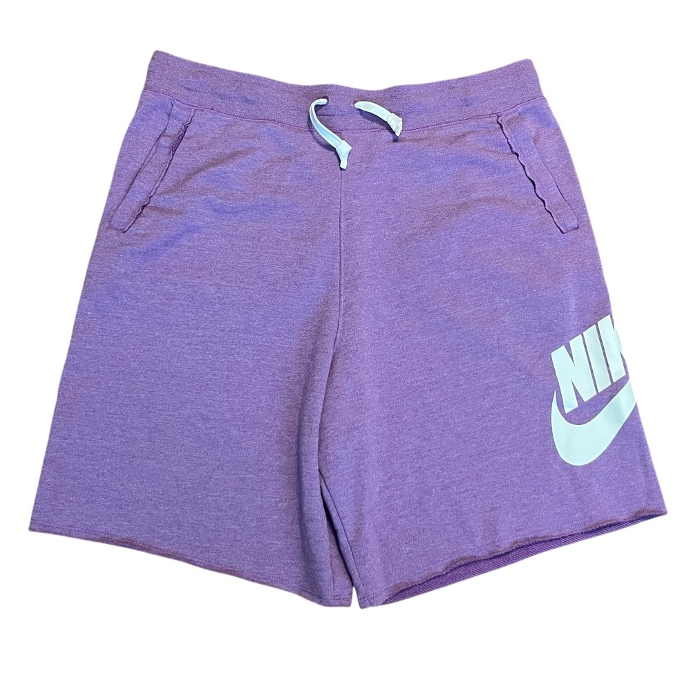 Nike Mens Sportswear French Terry Shorts Purple Heather Futura Logo